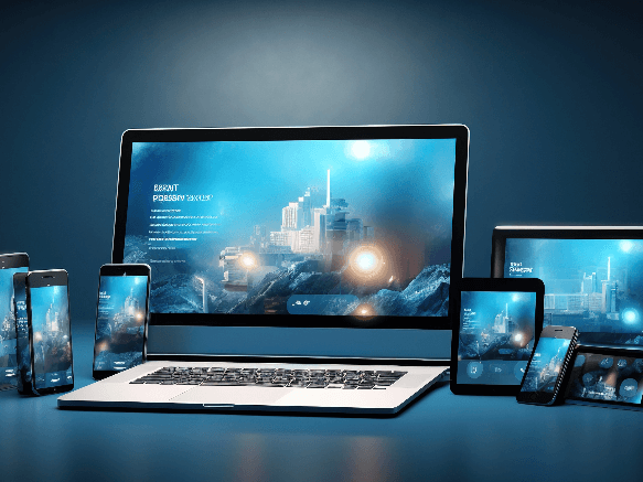 Verschiedene Bildschirme von Handy, Tablet und Laptop.